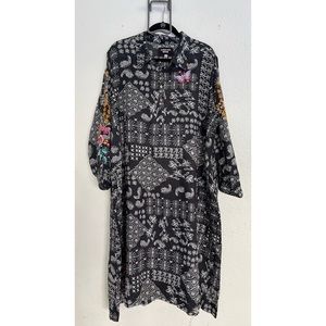 Johnny Was Henley Shirt Dress